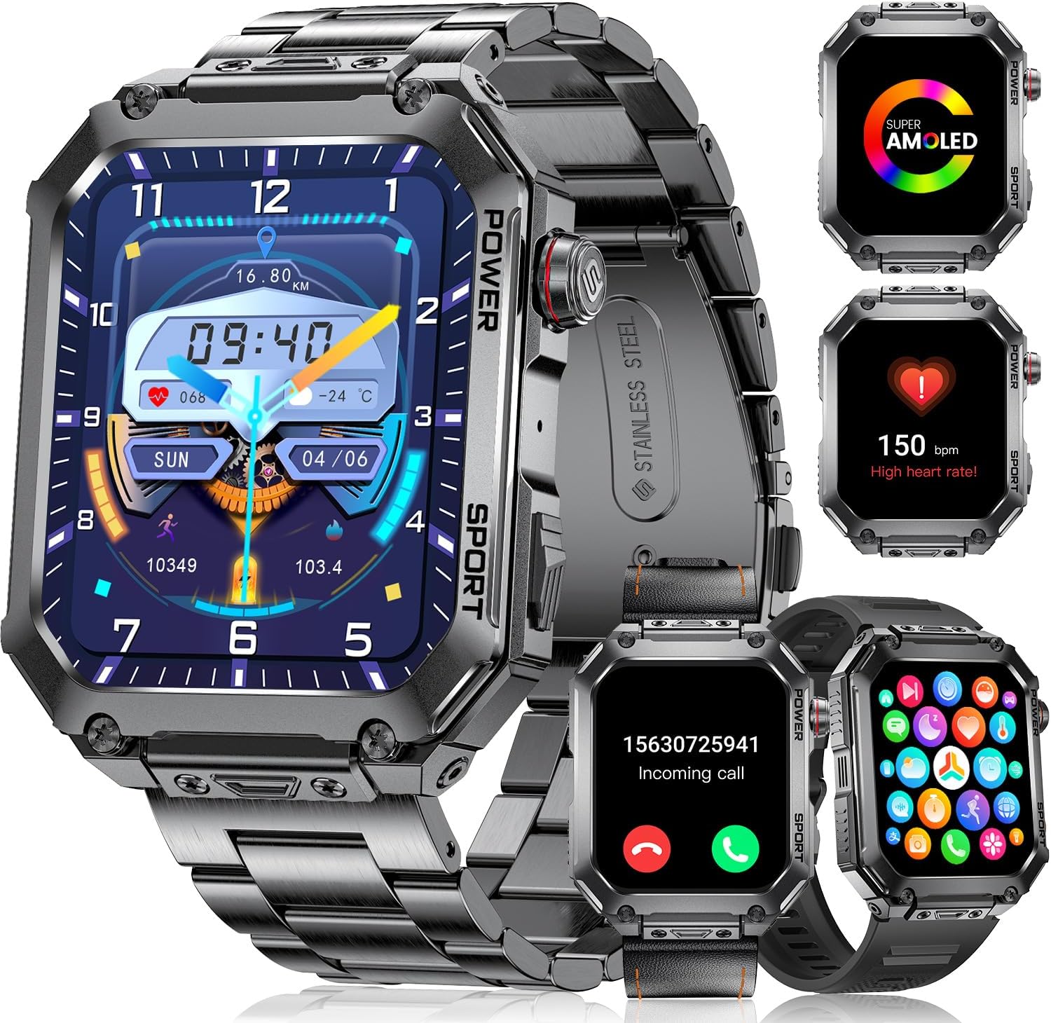 Smartwatch Militar LIGE Hombre 1.96" HD