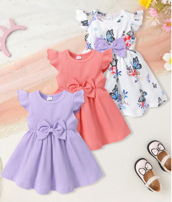 Set de vestidos de niña 3 piezas