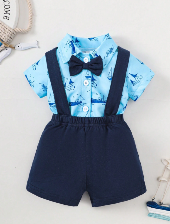 Mono Con Pantalones Y Camisa Con Tirantes