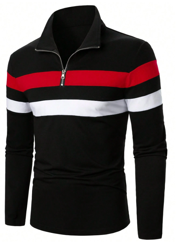 Camisa manga larga con ziper de hombre
