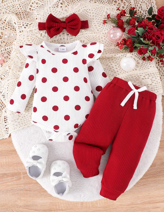 Conjunto de 2 piezas de mameluco y pantalones de niña
