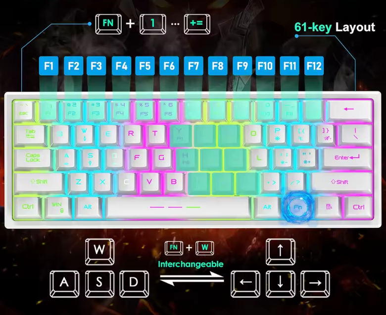 Combo Inalámbrico para Juegos Attack Shark T61
