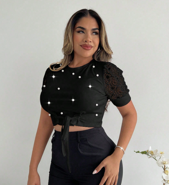 Blusa elegante de manga corta