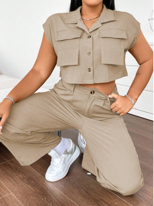 Conjunto de 2 piezas de mujer talla grande